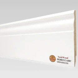 Плинтус МДФ Теквуд / Teckwood Белый Ф1 100х16 Ренессанс