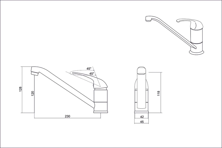 Смеситель EMAR EC-3009 3009.1 Сардоникс на Otdelka1.ru