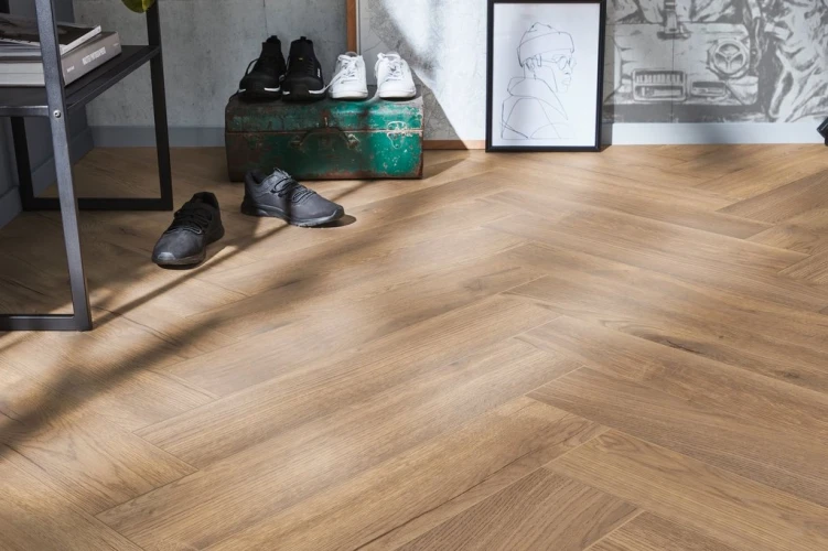Ламинат Кронотекс / Kronotex Herringbone D4764 Treviso Oak на Otdelka1.ru