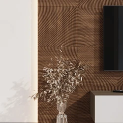 Стеновая панель Ликорн МДФ Квадратная Орех темный