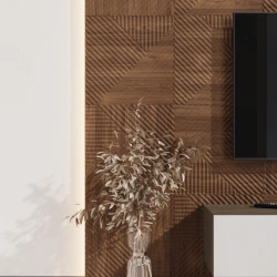 Стеновая панель Ликорн МДФ Квадратная Орех темный