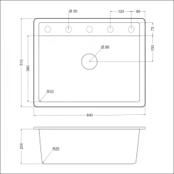 Мойка для кухни EMAR EMQ-1640.Q Агат