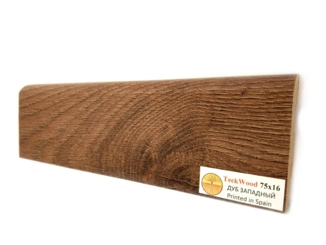 Плинтус МДФ Теквуд / Teckwood 75мм дуб западный на Otdelka1.ru