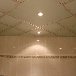 Потолочное пескоструйное стекло 595х595 с фацетом