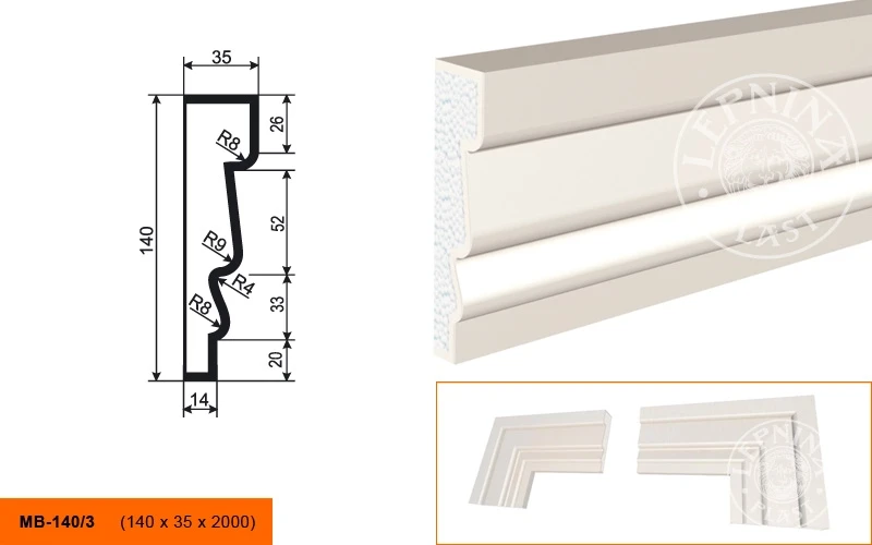 Фасадный молдинг LepninaPlast МВ-140/3 на otdelka1.ru