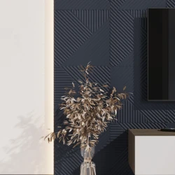 Стеновая панель Ликорн МДФ Квадратная Темно-синяяя