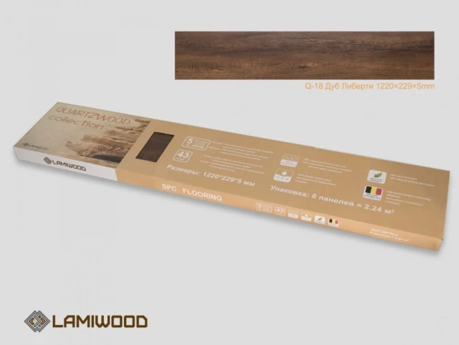 Виниловый Ламинат Lamiwood Quartzwood Q-18 Дуб Либерти на otdelka1.ru