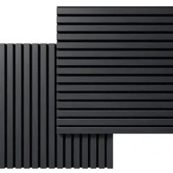 Акустическая реечная панель Cosca шпон Дуб Антрацит темно-серый 600 мм