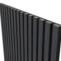 Акустическая реечная панель Cosca шпон Дуб Антрацит темно-серый 600 мм