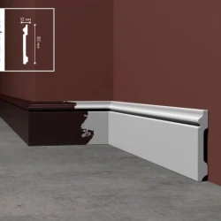 Напольный плинтус Solid UHD под покраску 01/80