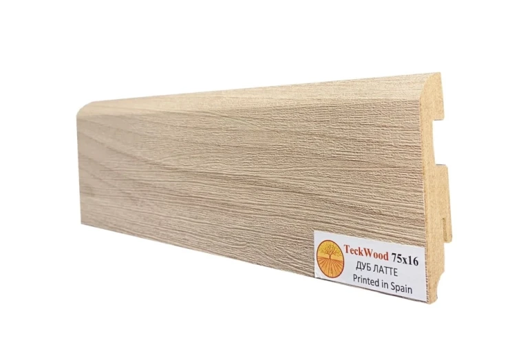 Плинтус МДФ Теквуд / Teckwood 75мм Дуб Латте на Otdelka1.ru