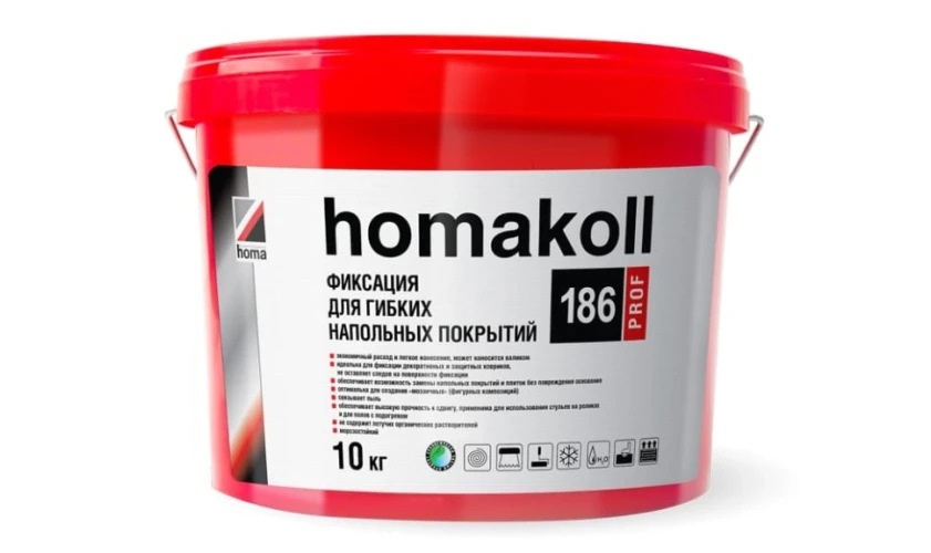 Клей для коммерческой ковровой плитки Homakoll 186 PROF 10кг на Otdelka1.ru