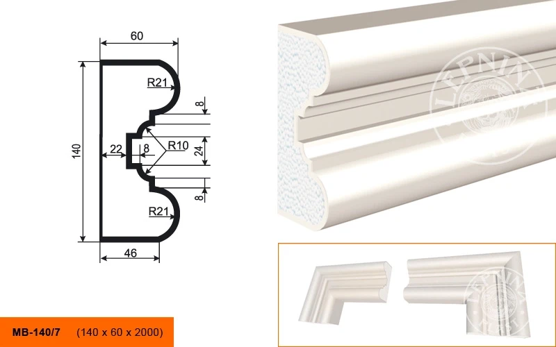 Фасадный молдинг LepninaPlast МВ-140/7 на otdelka1.ru