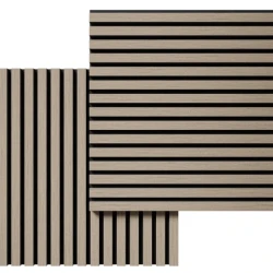 Акустическая реечная панель Cosca шпон Дуб Латте бежевый 600 мм