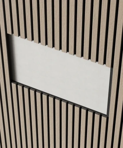 Акустическая реечная панель Cosca шпон Дуб Латте бежевый 600 мм на otdelka1.ru