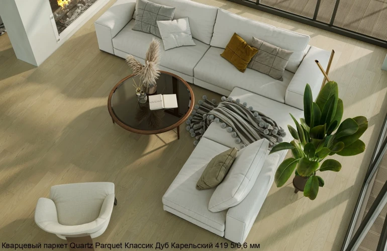 Кварцевый паркет Quartz Parquet Классик 5/06 мм 419 Дуб Карельский на otdelka1.ru