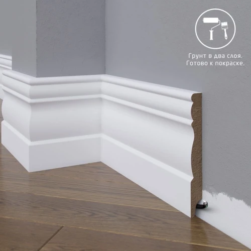 Плинтус МДФ под покраску Madest Decor 24-136-16 на Otdelka1.ru
