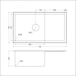 Мойка для кухни EMAR EMB-124 PVD Nano Dark