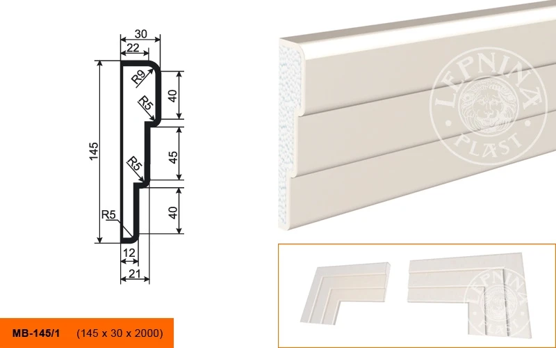 Фасадный молдинг LepninaPlast МВ-145/1 на otdelka1.ru
