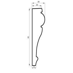 Плинтус Cosca потолочный 85 ясень золотистый 152-5