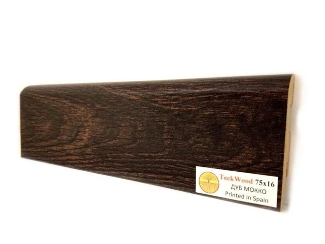 Плинтус МДФ Теквуд / Teckwood 75мм дуб мокко на Otdelka1.ru