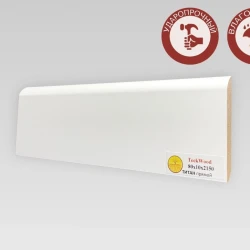 Плинтус МДФ Теквуд / Teckwood Титан Белый 80х10 Прямой