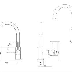Смеситель в мойку EMAR 3004 PVD Satin