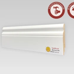 Плинтус МДФ Теквуд / Teckwood Титан Белый 80х16 Классик