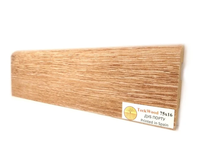 Плинтус МДФ Теквуд / Teckwood 75мм дуб порту на Otdelka1.ru