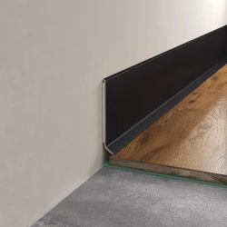 Плинтус алюминиевый Laconistiq Adhesive 80мм Черный матовый