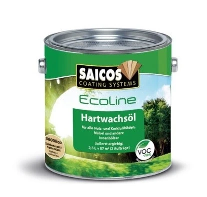 Масло с твердым воском Saicos Ecoline Hartwachsol 3408 eco Экстра белый 2.5л на otdelka1.ru