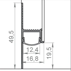 Теневой плинтус Evrowood DA01B Черный анодированный