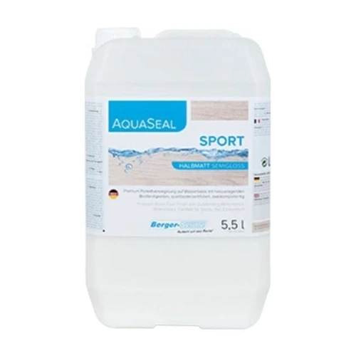 Двухкомпонентный полиуретановый паркетный лак для спортивных залов Berger Aqua-Seal 2K PU Sport 5,5л на otdelka1.ru