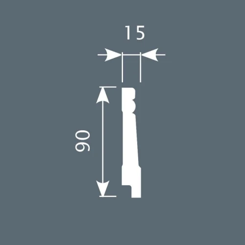 Плинтус Cosca PX016 90х15 экополимер на otdelka1.ru