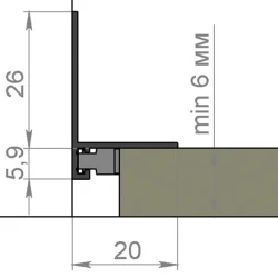 Микро плинтус L образный Evrowood DA04S Серебро анодированный