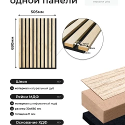 Стеновая панель Evrowood MSP02 Дуб Сонома на черном фоне