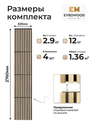 Стеновая панель Evrowood MSP02 Дуб Сонома на черном фоне на Otdelka1.ru