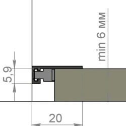 Микроплинтус Evrowood DA03S Серебро анодированный