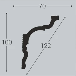 Карниз Bello Deco XPS К10 100x70