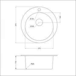 Мойка для кухни EMAR EMQ-1475.C Оникс