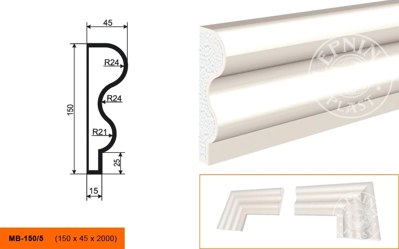 Фасадный молдинг LepninaPlast МВ-150/5 на otdelka1.ru