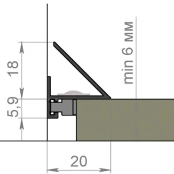 Микро плинтус Evrowood DA05S Серебро анодированный