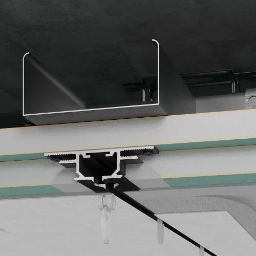 Теневой потолочный профиль для штор Laconistiq Gardina Черный Муар на otdelka1.ru