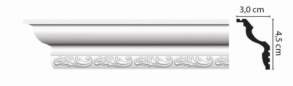 Плинтус потолочный с орнаментом Decomaster D148B на otdelka1.ru