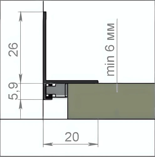 Микро плинтус L образный Evrowood DA04B Черный анодированный на otdelka1.ru