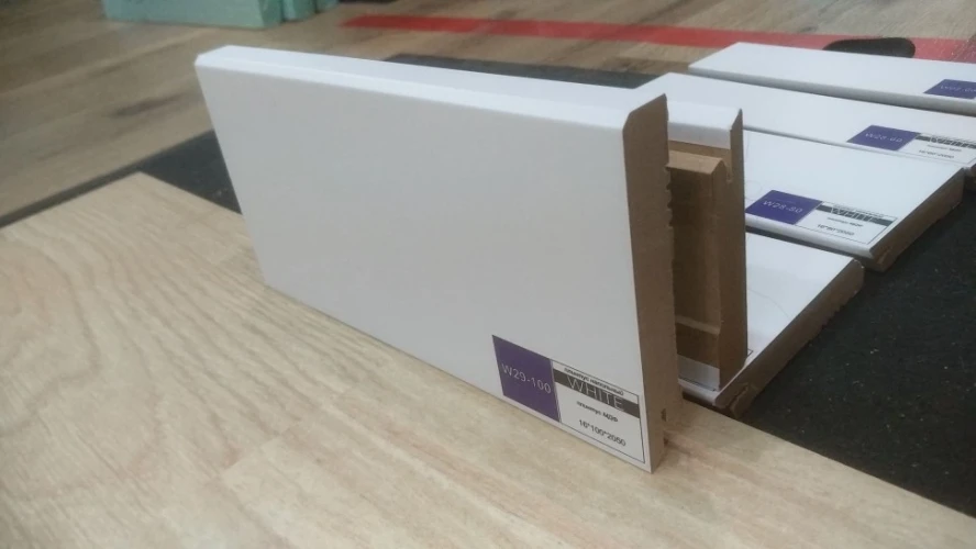 Плинтус МДФ Deartio Эконом White W 29-100 прямой на Otdelka1.ru