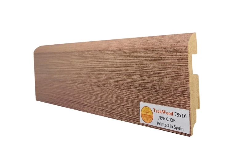 Плинтус МДФ Теквуд / Teckwood 75мм Дуб Слэб на Otdelka1.ru