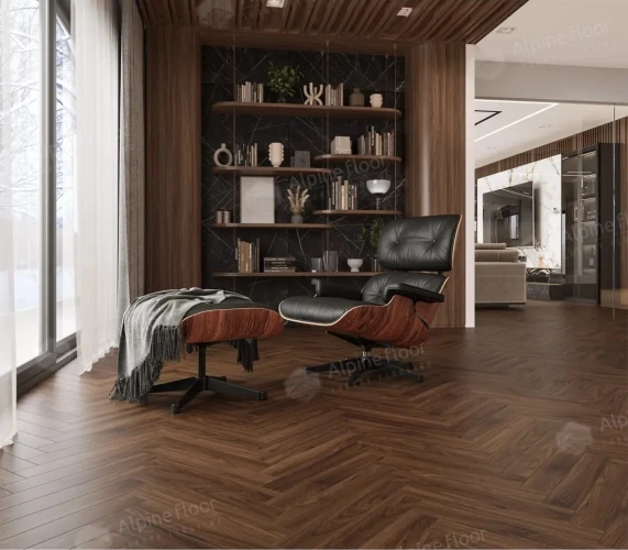 Ламинат Альпайн флор / Alpine floor Herringbone 12 LF105-12 Орех Трентино на otdelka1.ru