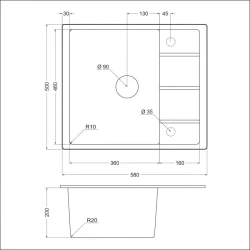 Мойка для кухни EMAR EMQ-1580.Q Антрацит