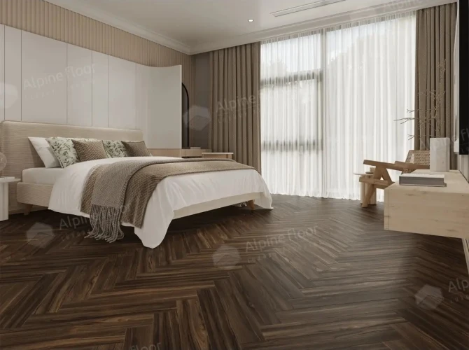 Ламинат Альпайн флор / Alpine floor Herringbone 12 LF105-13 Орех Сицилия на otdelka1.ru